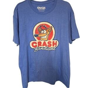 Crash Bandicoot Activision Mens XL Blue Retro Video Game Graphic Tee NWOT NEW